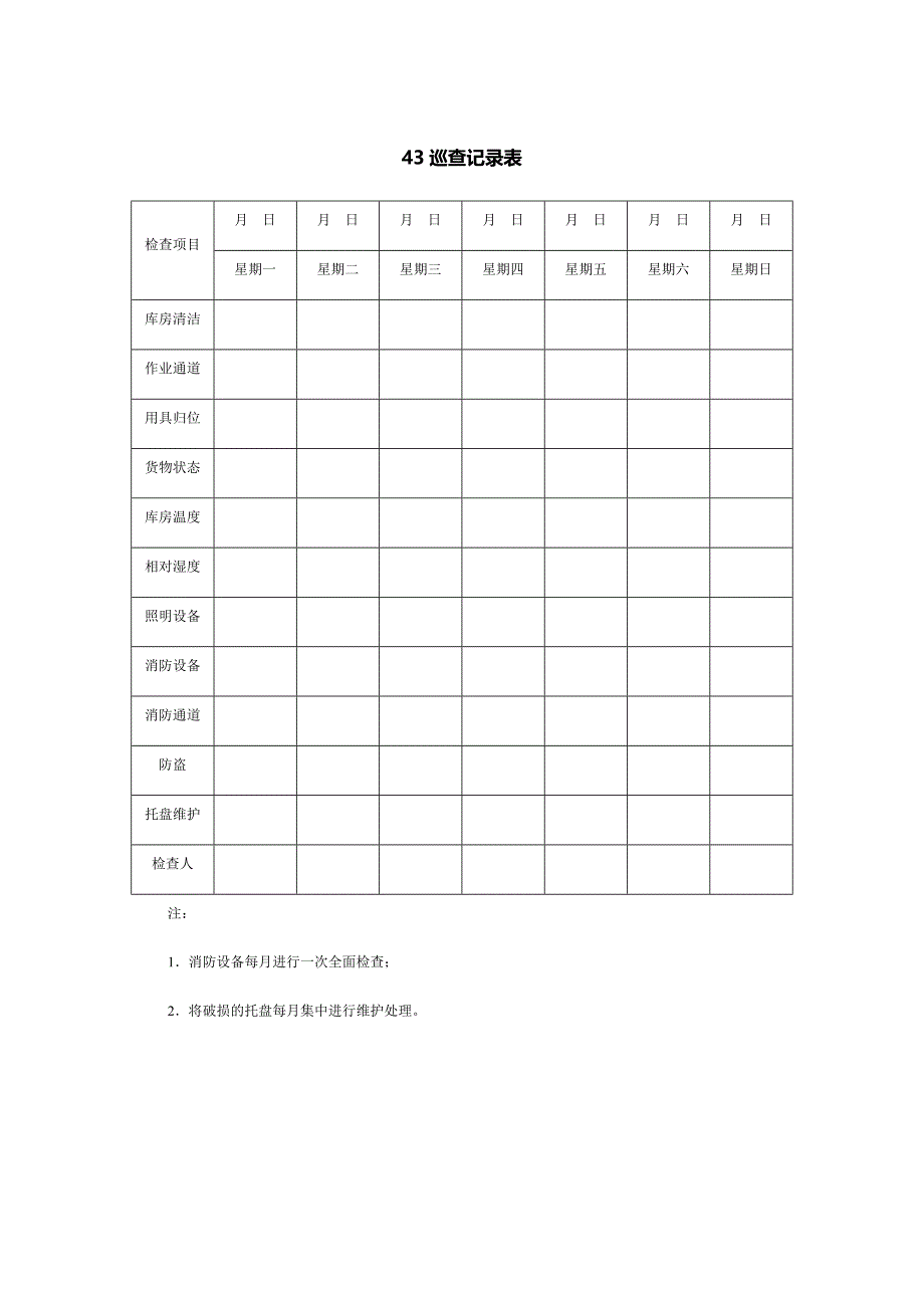 43巡查记录表_第1页