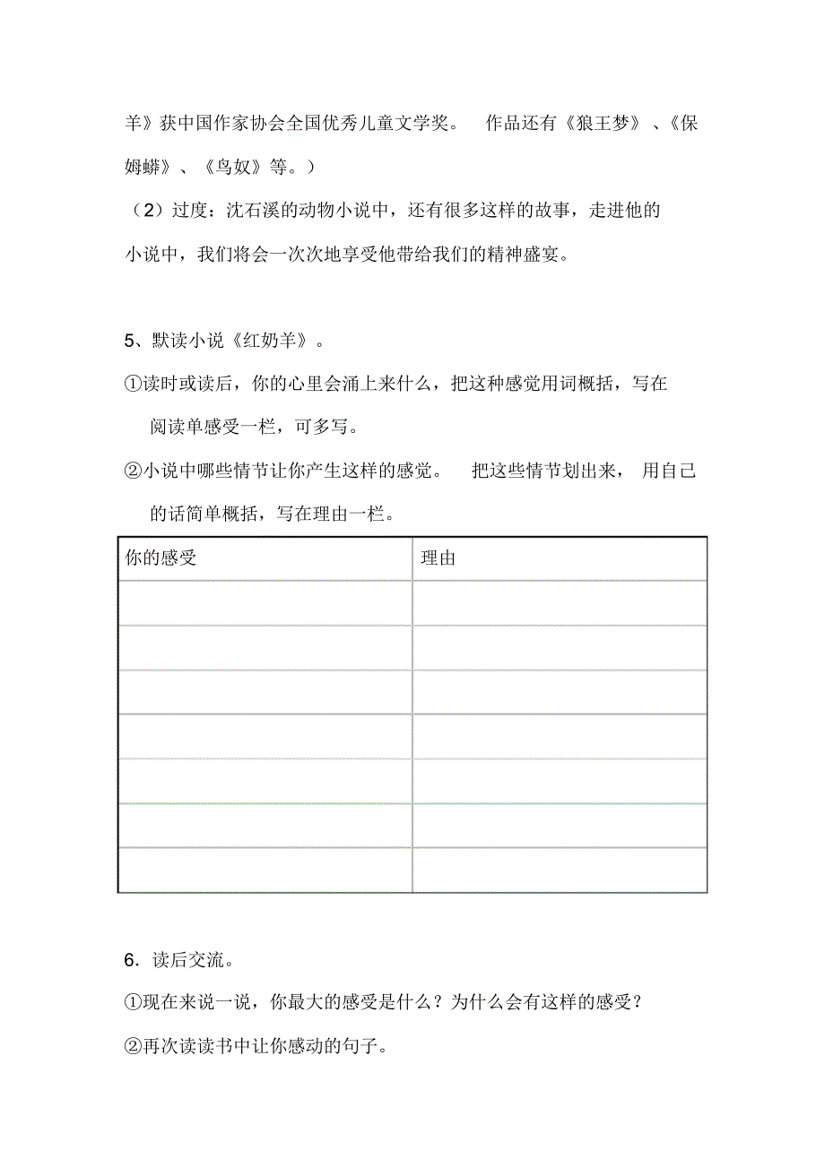 沈石溪动物小说导读--《红奶羊》_第3页