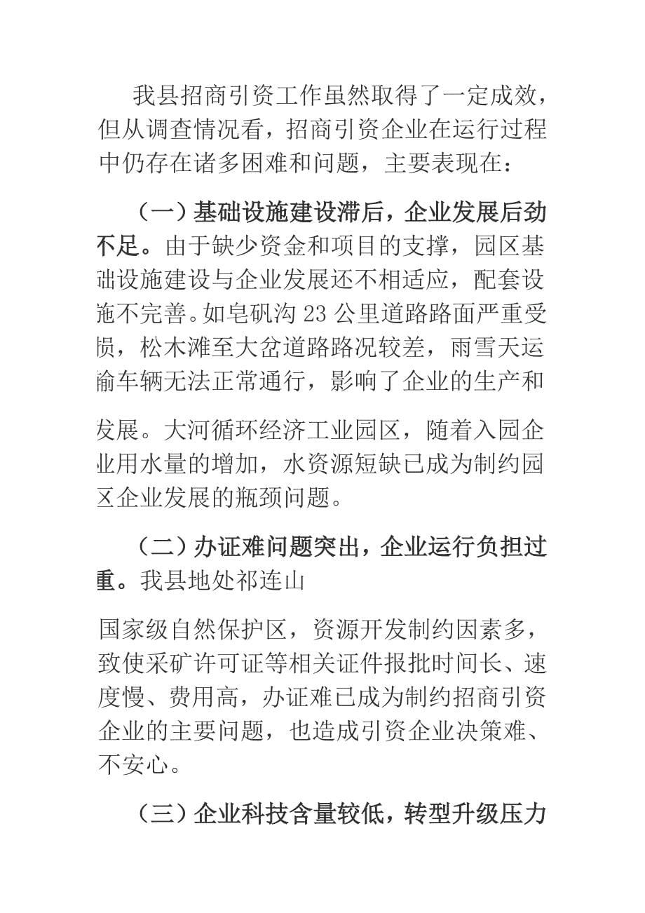 关于全县招商引资企业运行情况的调查报告_第5页