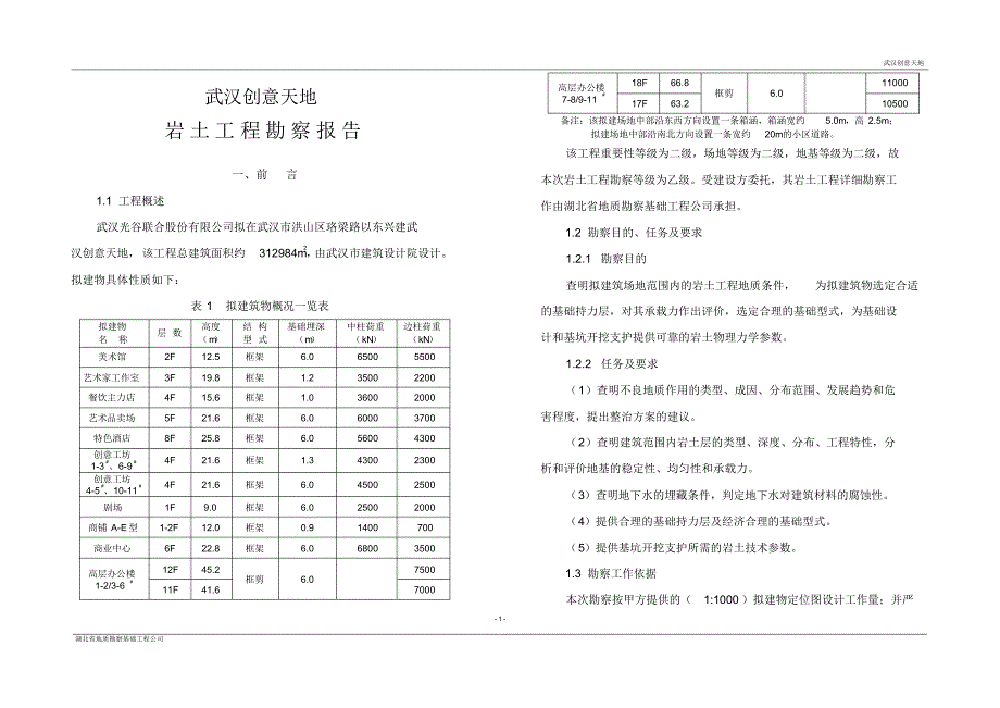 武汉创意天地岩土工程勘察报告_第1页