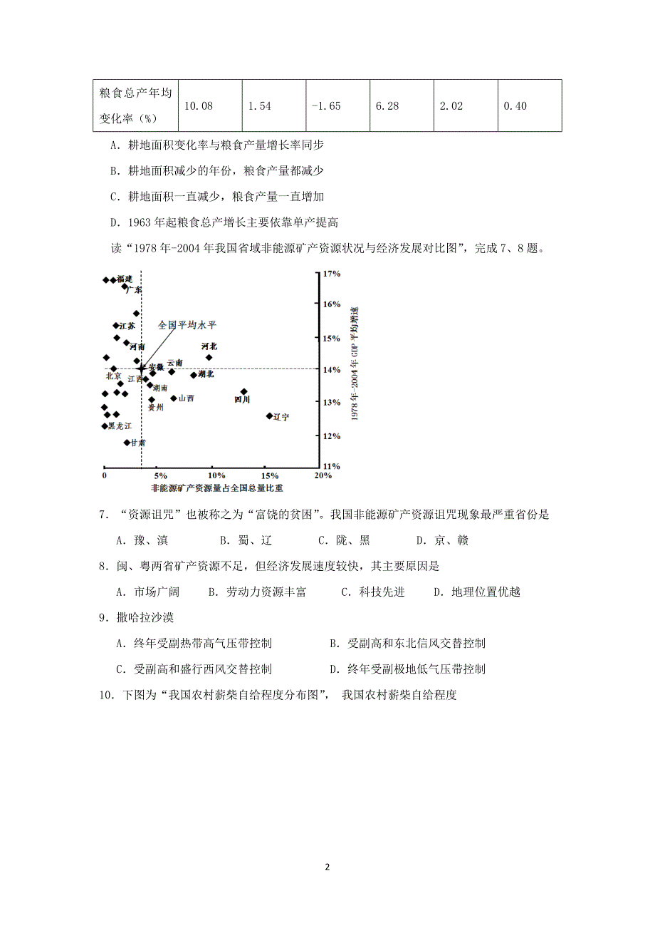 【地理】广东省汕头市金山中学2014-2015学年高二上学期期末考试_第2页