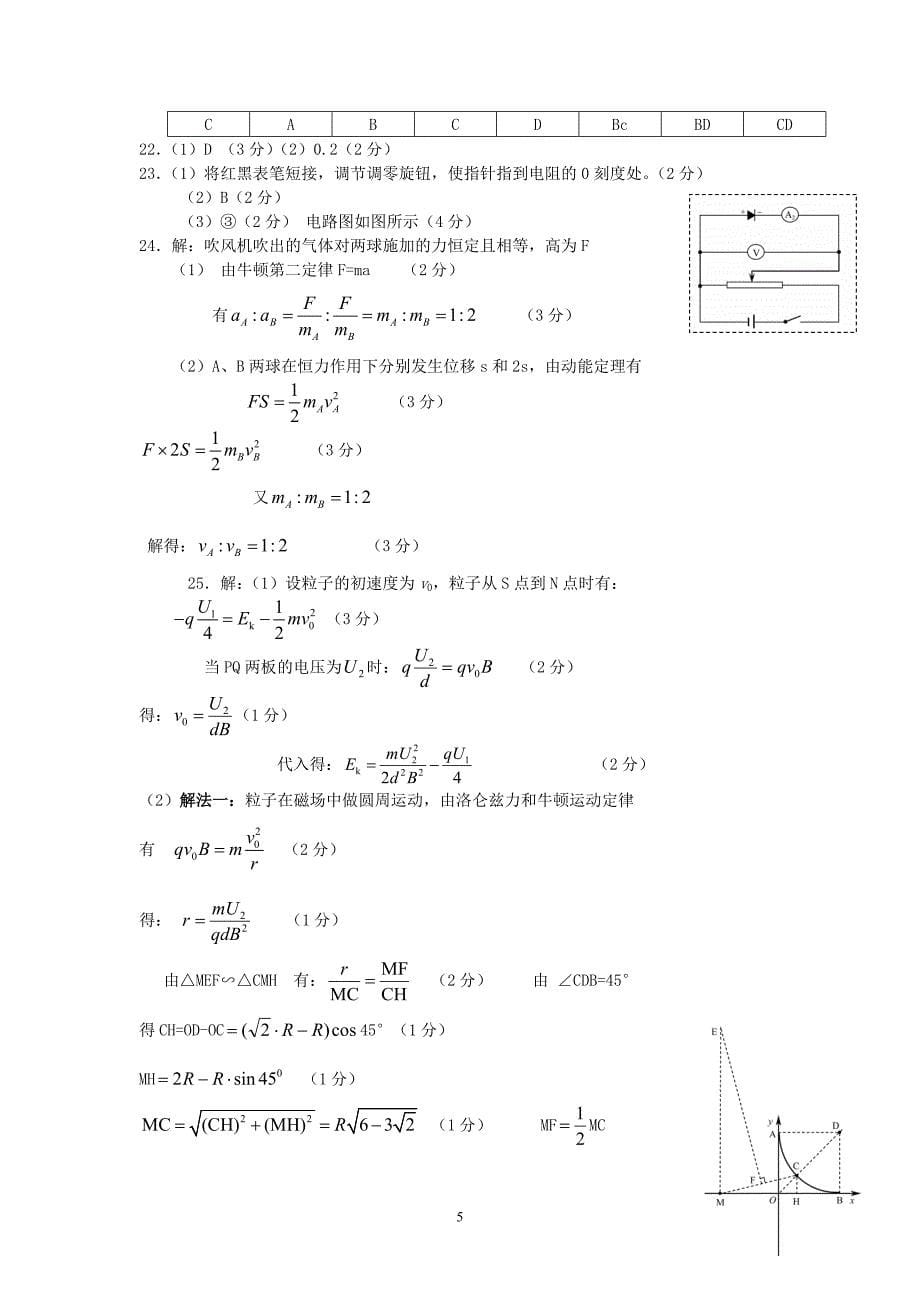 【物理】江西省2013届高三理综强化训练（9）试题9_第5页