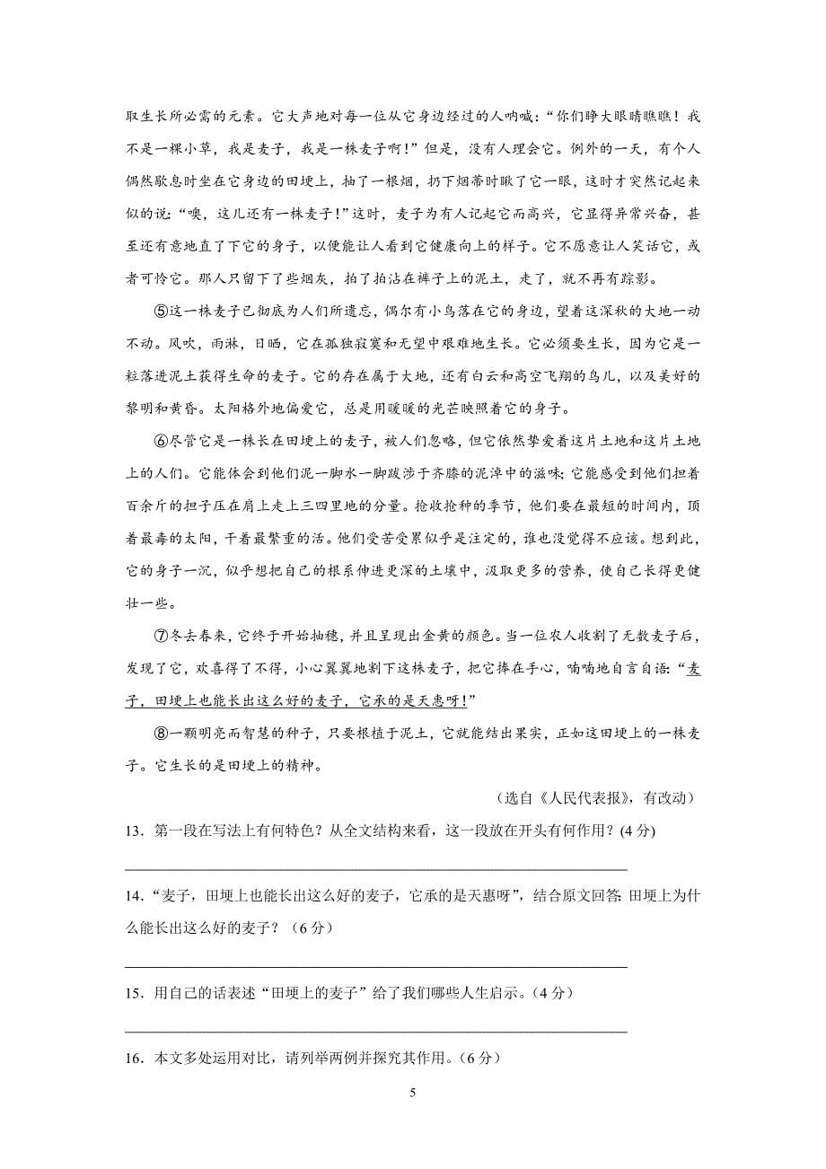 【语文】江苏省淮阴师院附属中学2012-2013学年高二下学期期中考试题_第5页