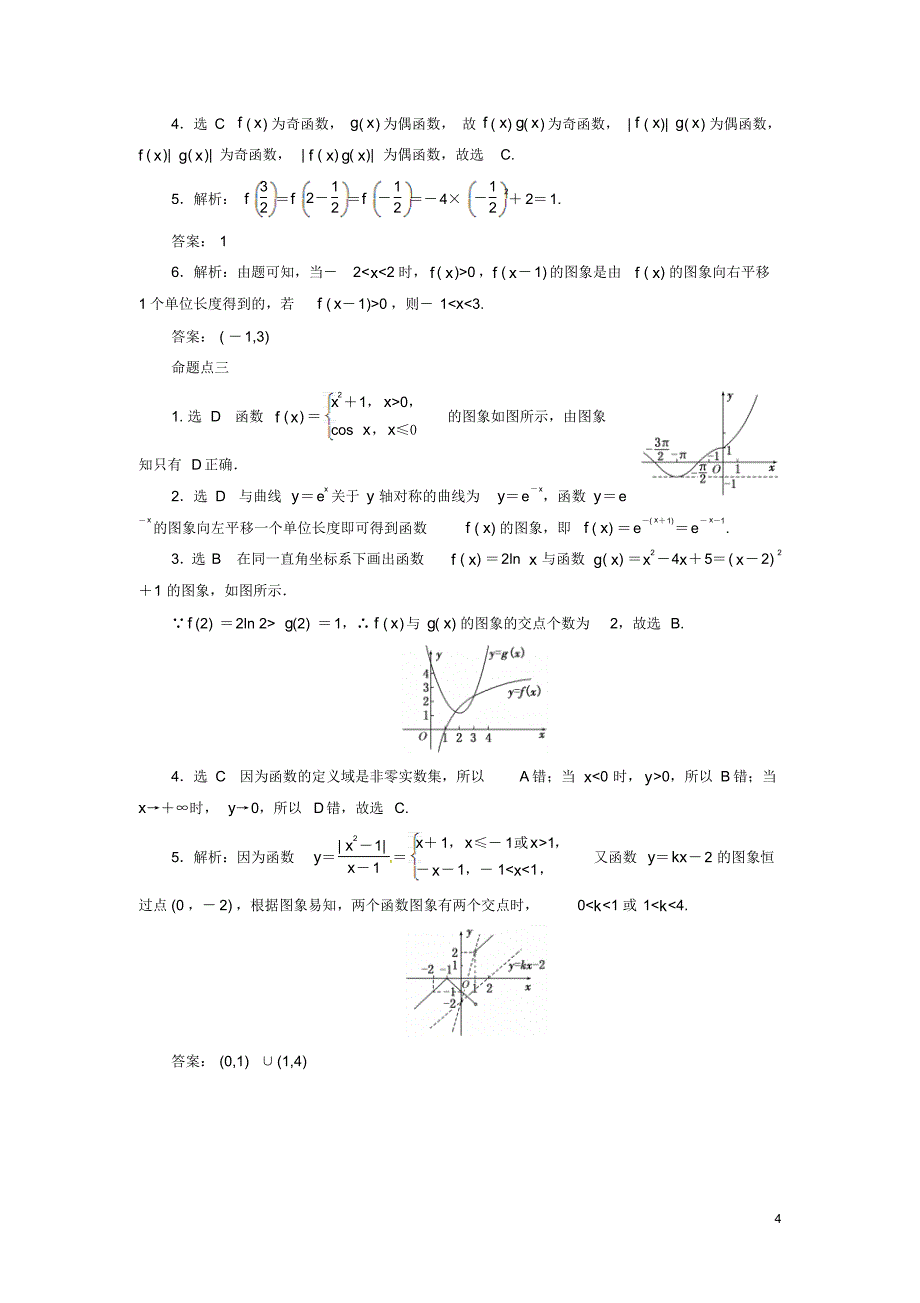 湖南省冷水江市第一中学高三数学高考板块命题点专练(二)函数的图象和性质新人教版_第4页