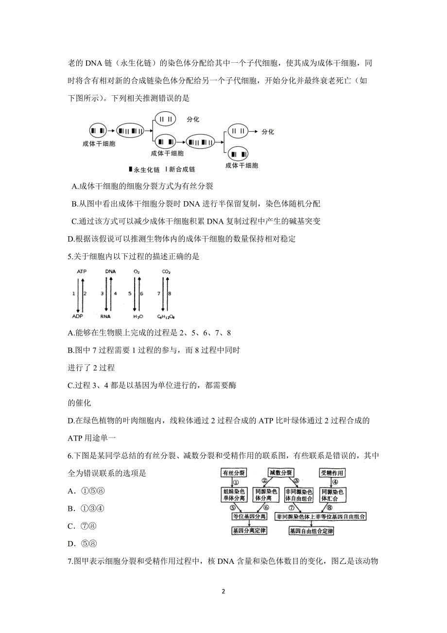 【生物】黑龙江省2016届高三上学期10月月考试题_第2页