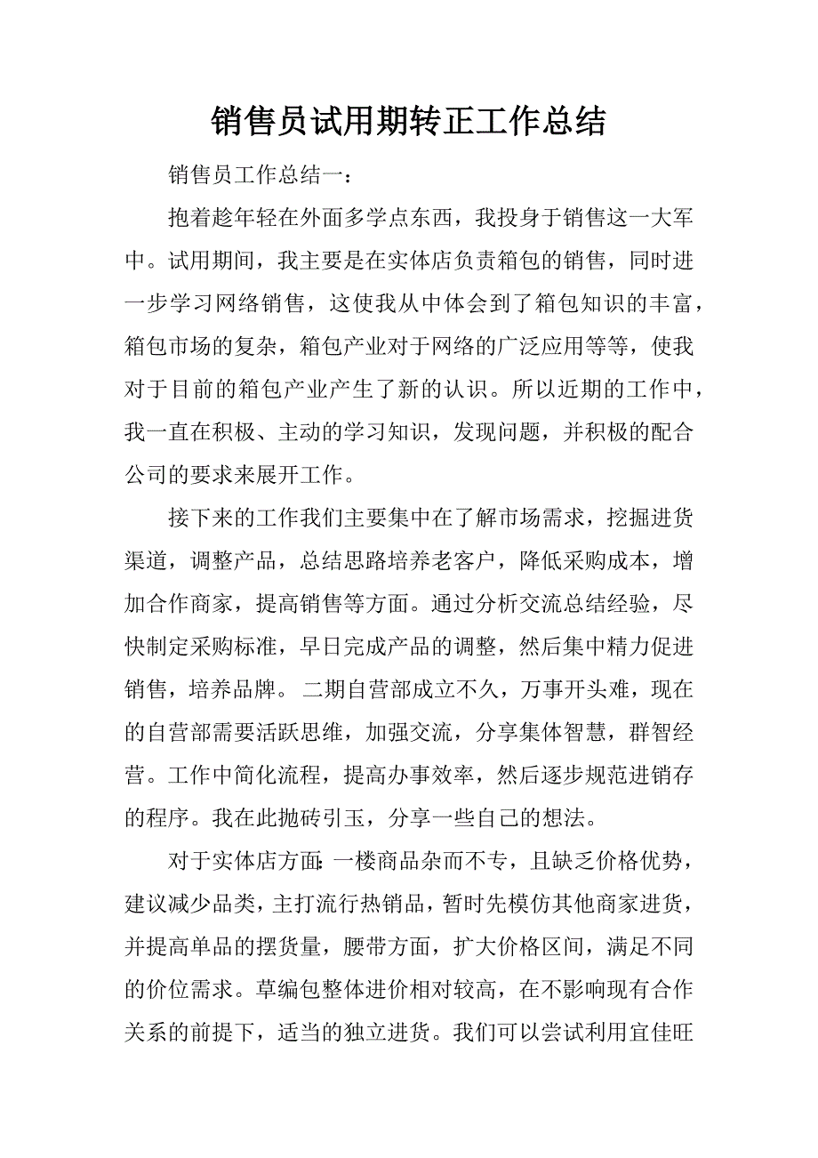 销售员试用期转正工作总结.docx_第1页