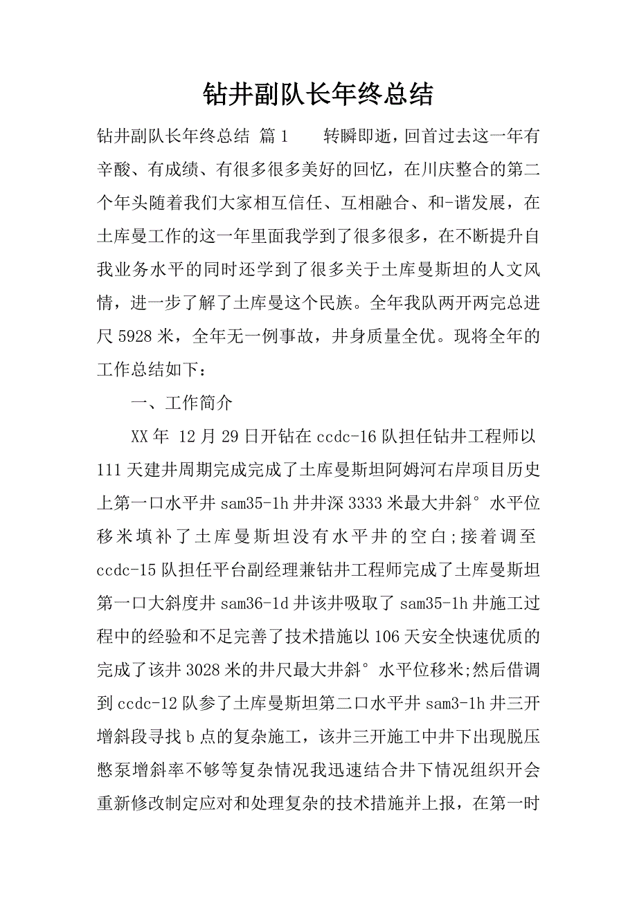 钻井副队长年终总结.docx_第1页