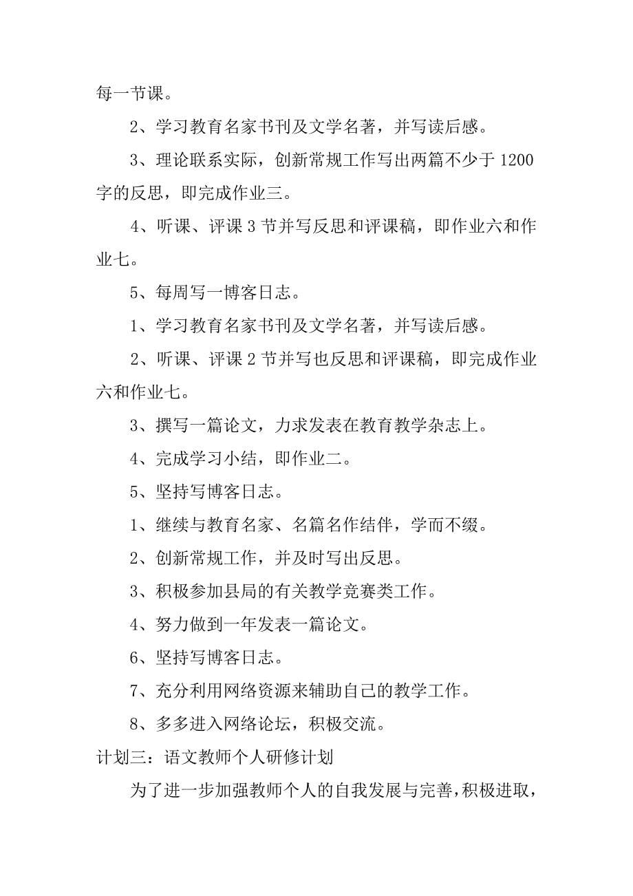 语文教师个人研修计划.docx_第5页