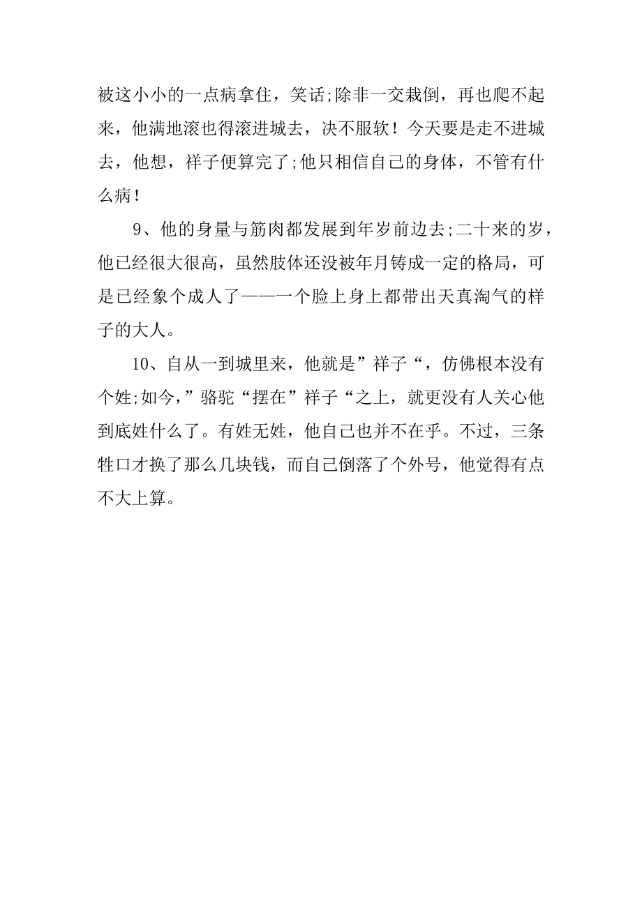 骆驼祥子读书笔记经典好句摘抄.docx_第2页