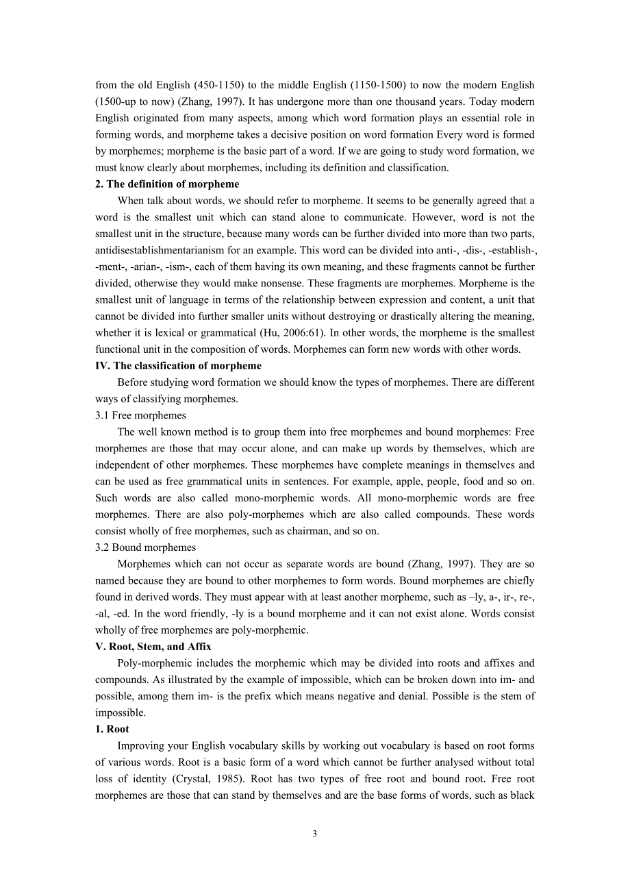 A Linguistics Analysis of Word Formation and Its Application in English Teaching  英语专业毕业论文_第4页