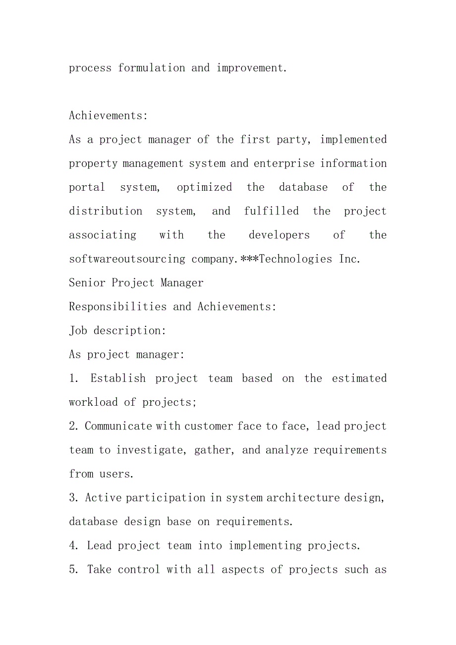 信息管理专业英文简历表格_第4页