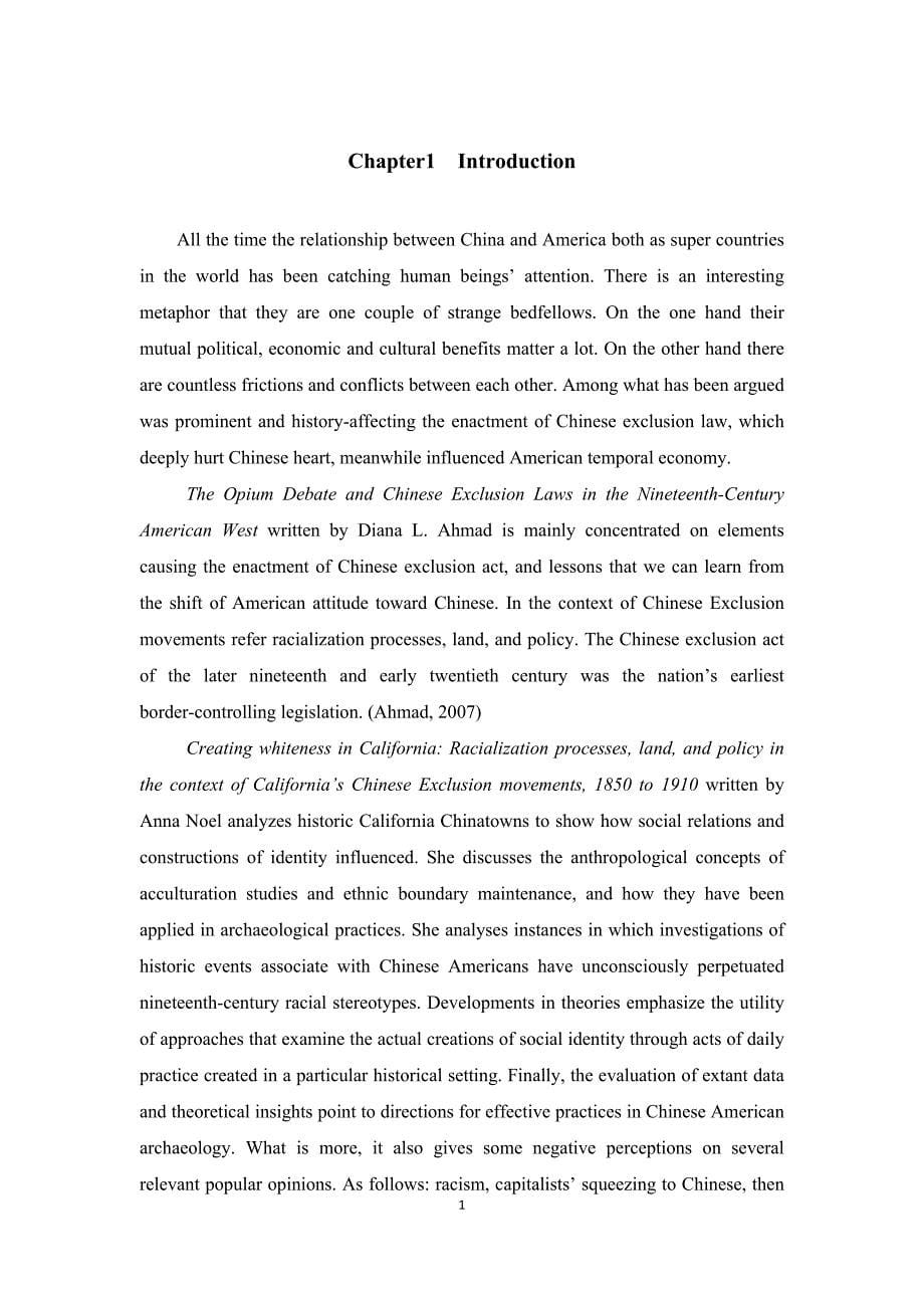 A Research on Chinese in USA Based on the Chinese Exclusion Act of 1882  基于1882年排华法案对在美华人的研究_第5页