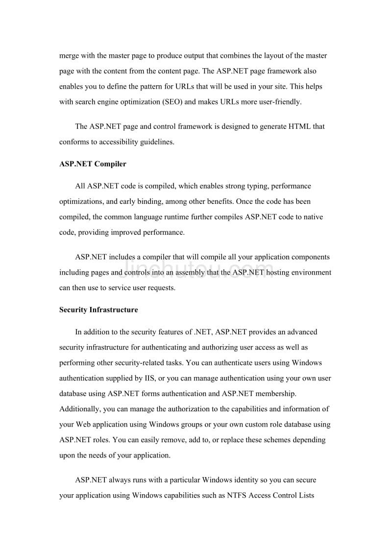 英文文献及中文翻译：ASP.NET 概述ASP.NET Overview_第4页