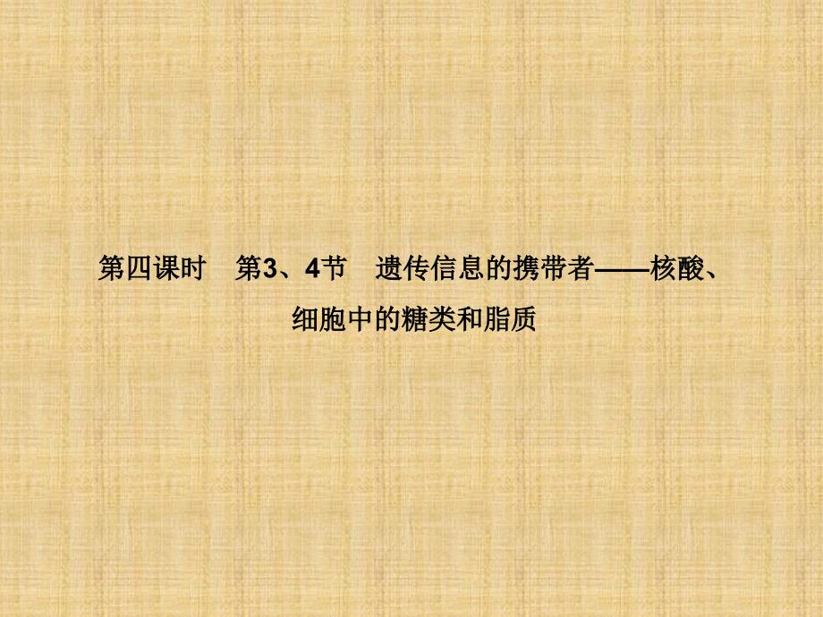 高考生物一轮总复习 第四课时 遗传信息携带者核酸课件 新人教必修1_第1页