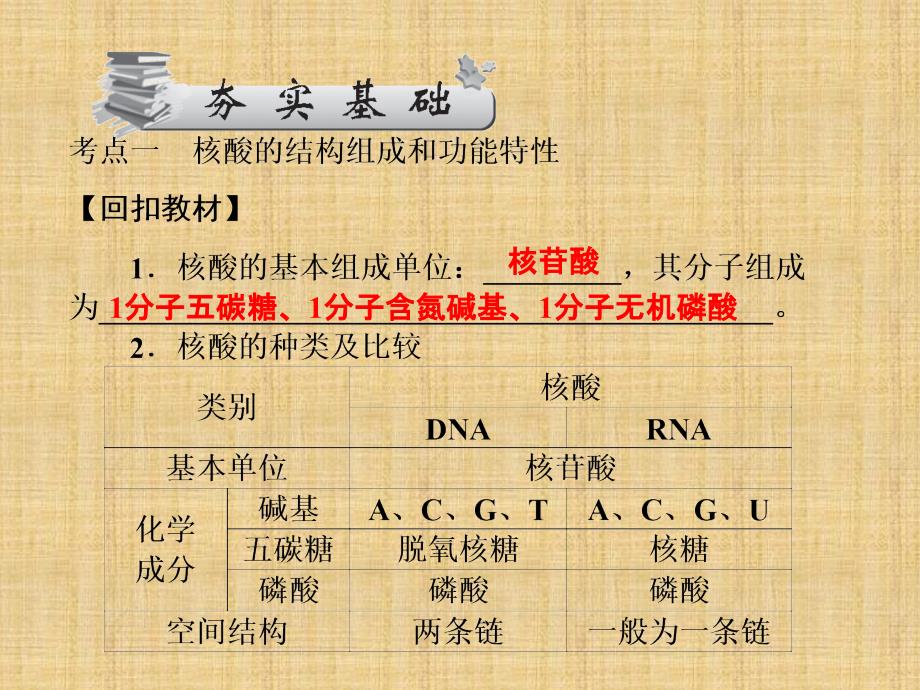 高考生物一轮总复习 第四课时 遗传信息携带者核酸课件 新人教必修1_第3页