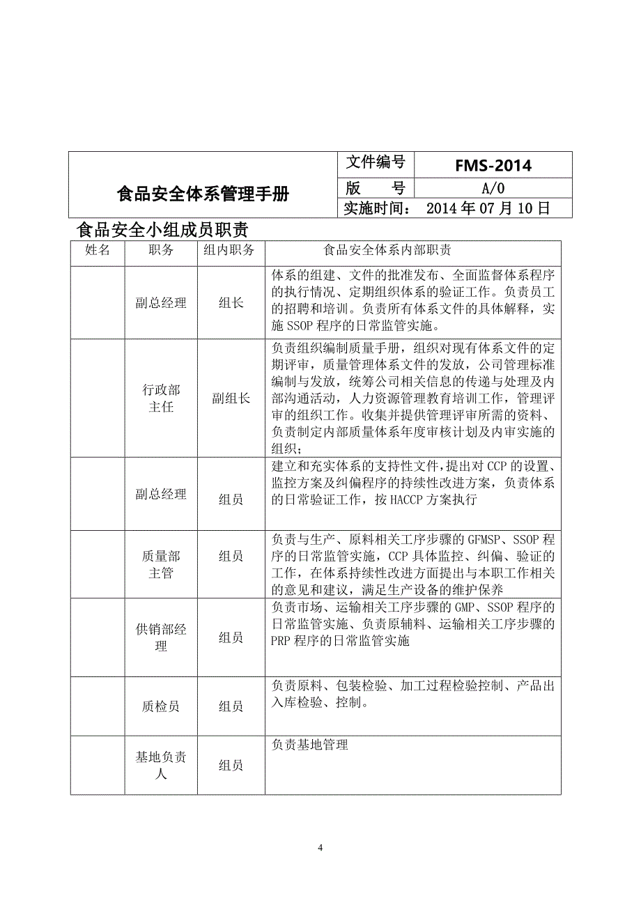 屠宰企业食品安全体系HACCP管理手册_第4页