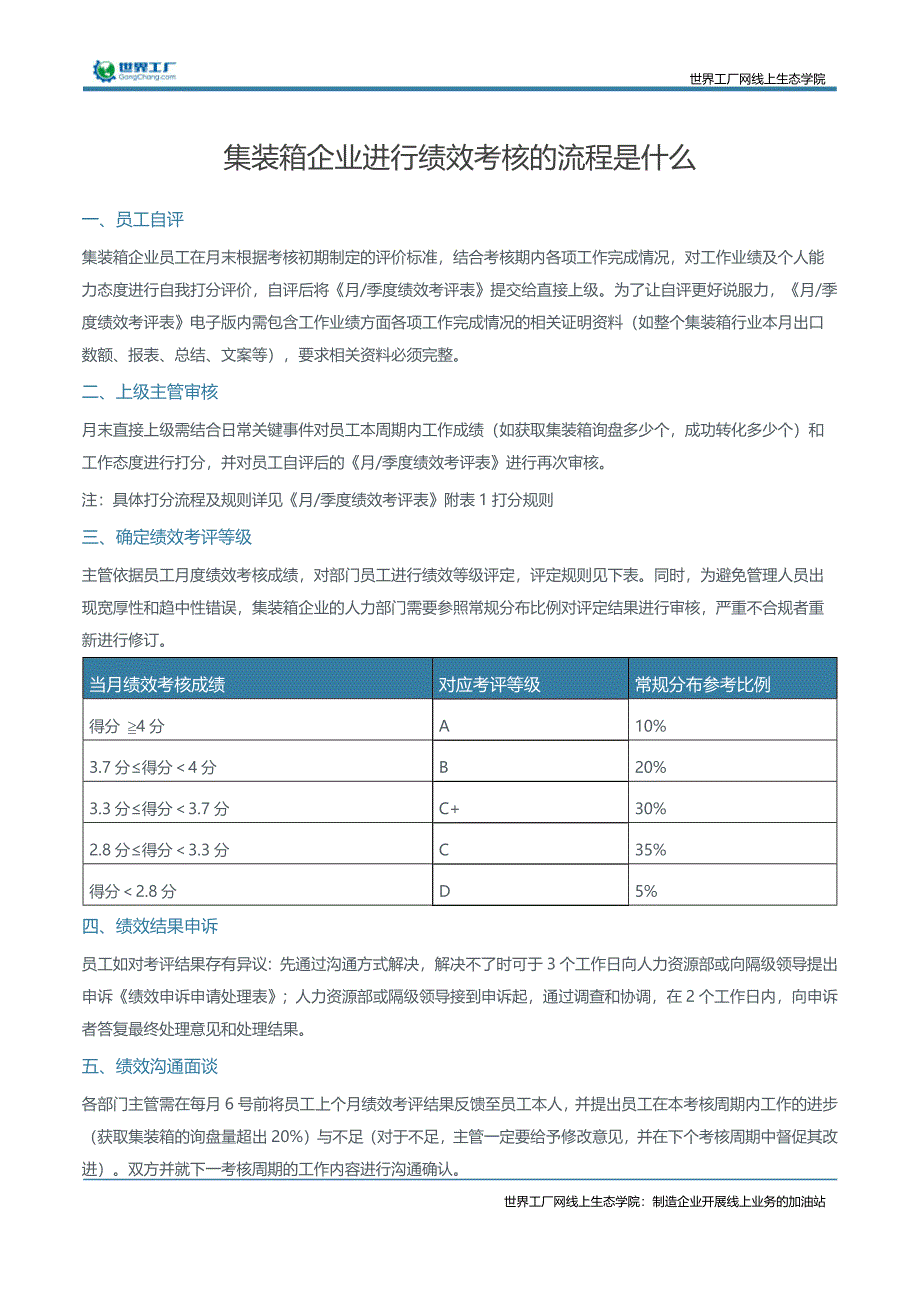 集装箱企业进行绩效考核的流程是什么_第1页