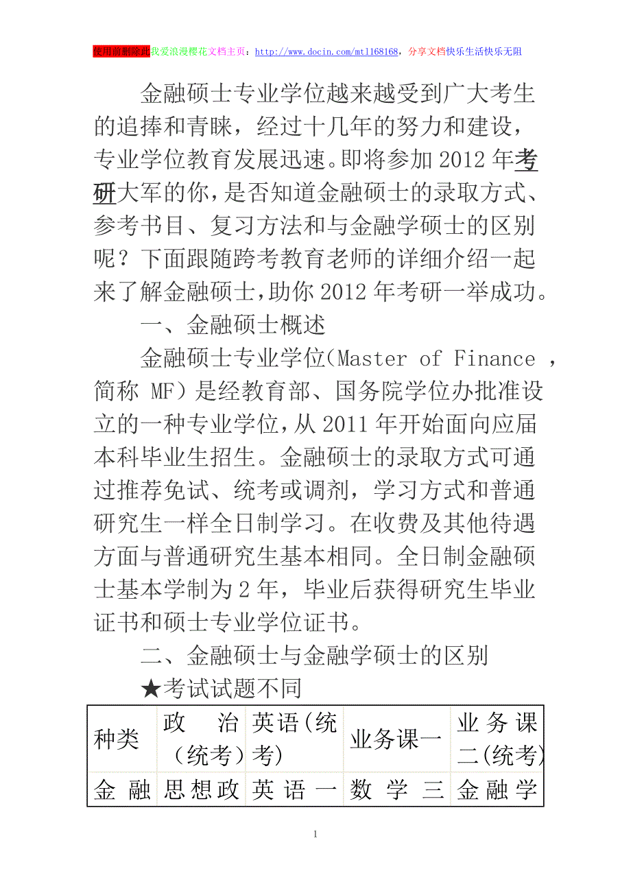 金融硕士专业复习点拨_第1页