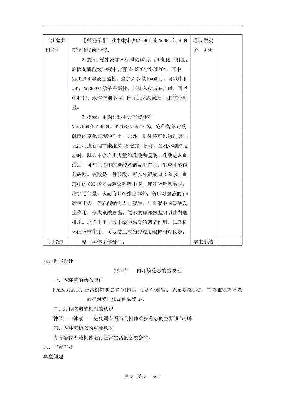 高中生物 1.2《内环境稳态的重要性》教案 新人教版必修3_第4页