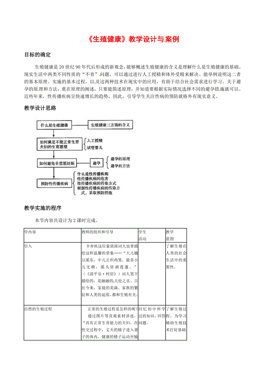 高中生物：1.4《生殖健康》教案2新人教版选修2_第1页