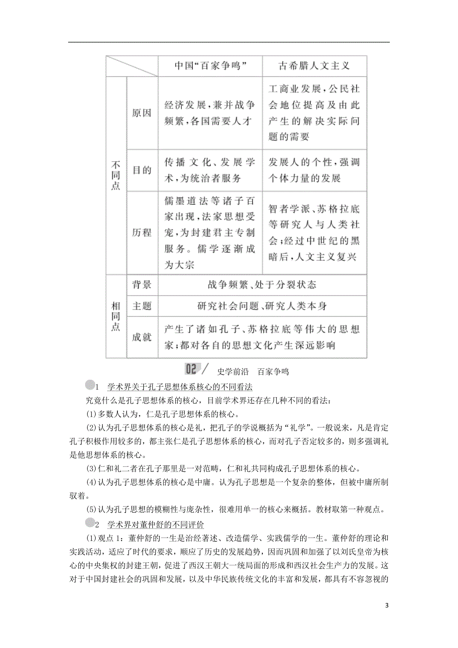 高考历史一轮复习 第十一单元 中国传统文化主流思想的演变单元整合教案 新人教版_第3页