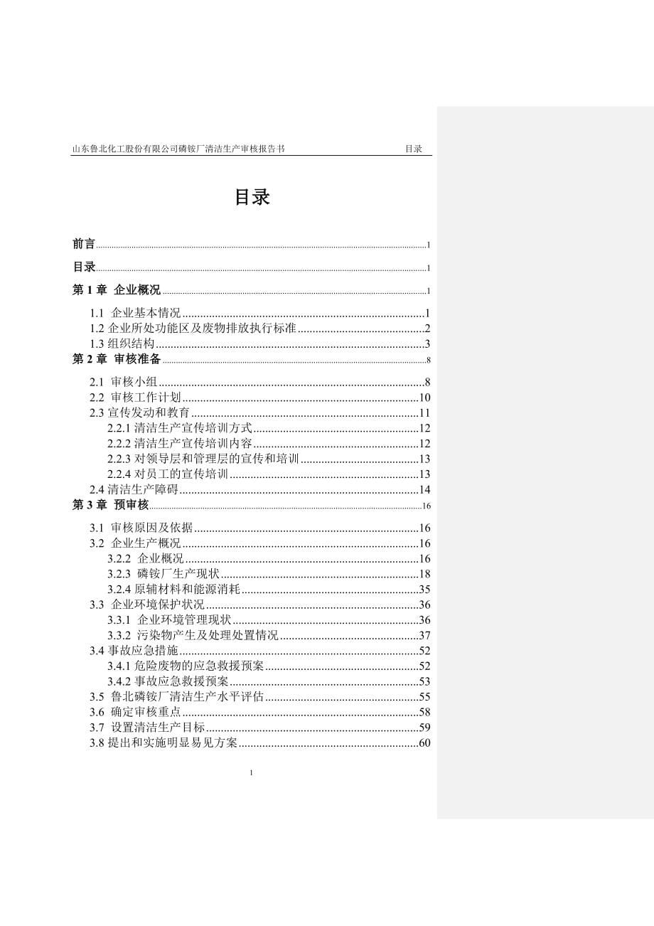 鲁北化工股份有限公司磷铵厂清洁生产审核报告_第5页