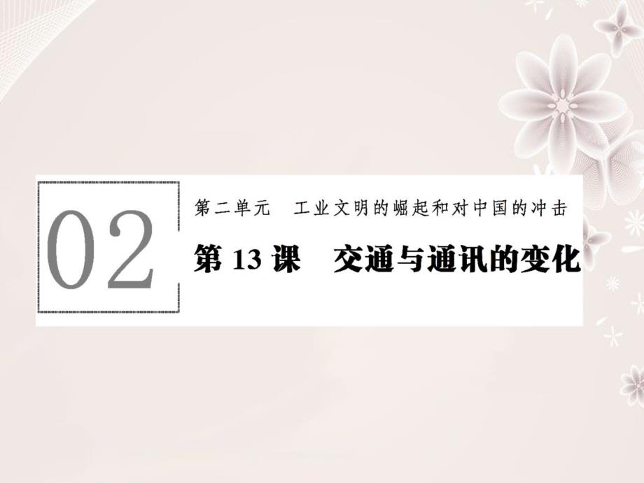 高中历史 第二单元 工业文明的崛起和对中国的冲击 2_13 交通与通讯的变化课件 岳麓版必修2_第1页