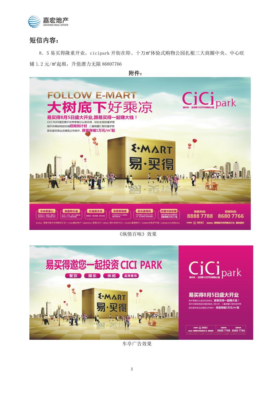 CICI park购物公园销售招商推广计划 （2010年07月）_第3页