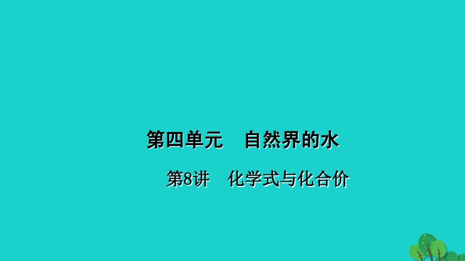 中考化学 第1篇 考点聚焦 第8讲 化学式与化合价课件_第1页