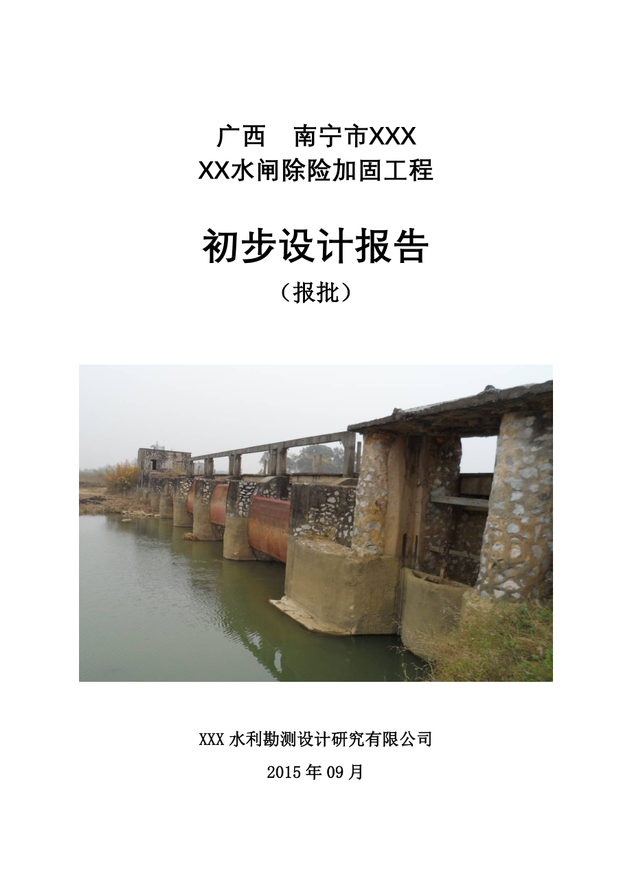 广西某中型水闸工程出险加固设计初步设计报告(报批)_第1页