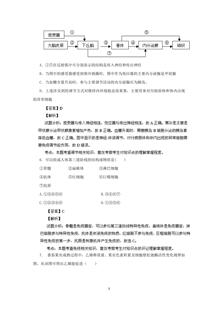 【生物】吉林省2013-2014学年高二上学期期中考试（二）_第3页