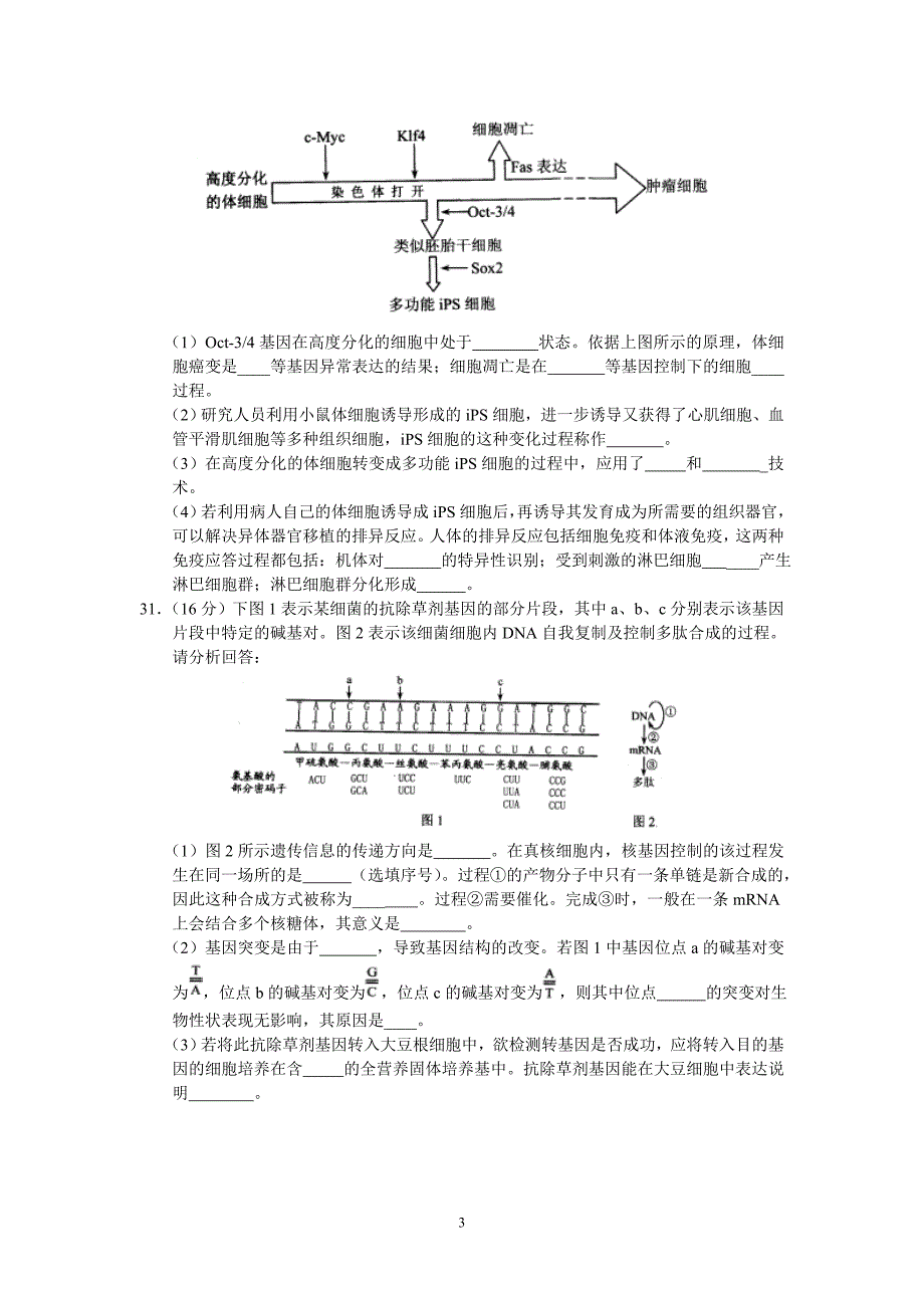 【生物】北京市西城区2013届高三第二次模拟考试 理综_第3页