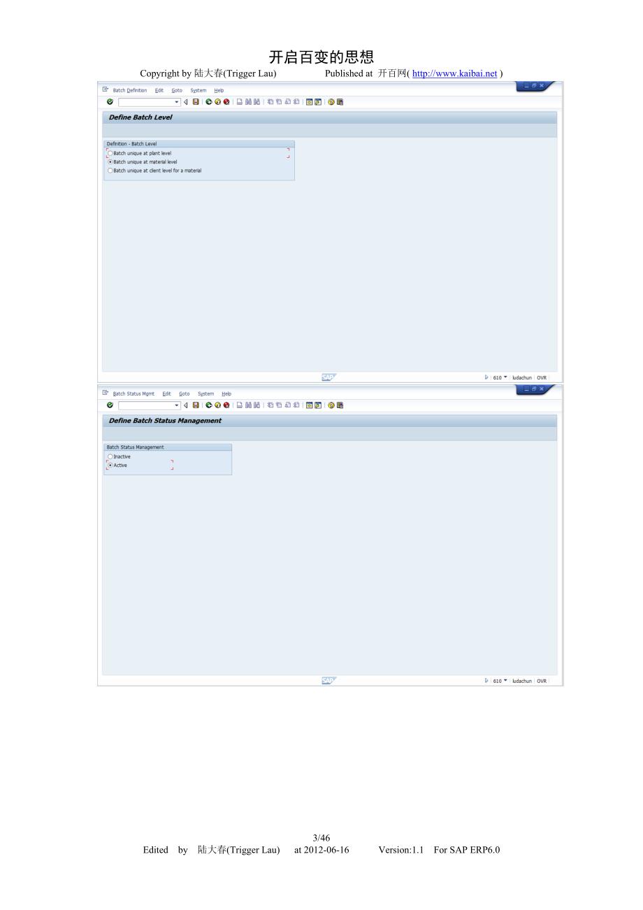 SAP-MM-SAP物料批次管理配置及操作手册-V1.1-trigger-lau_第3页