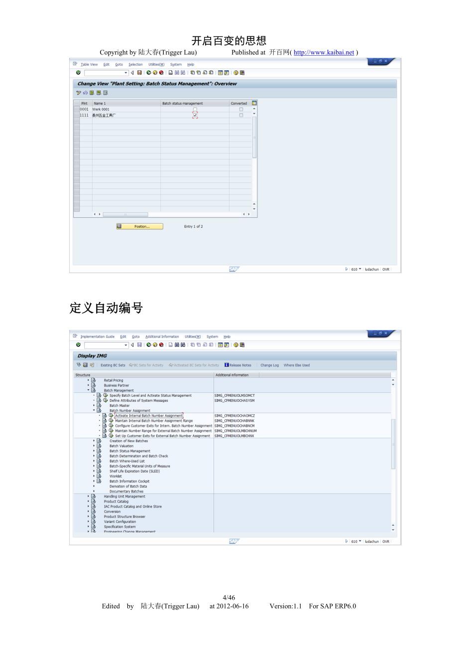 SAP-MM-SAP物料批次管理配置及操作手册-V1.1-trigger-lau_第4页