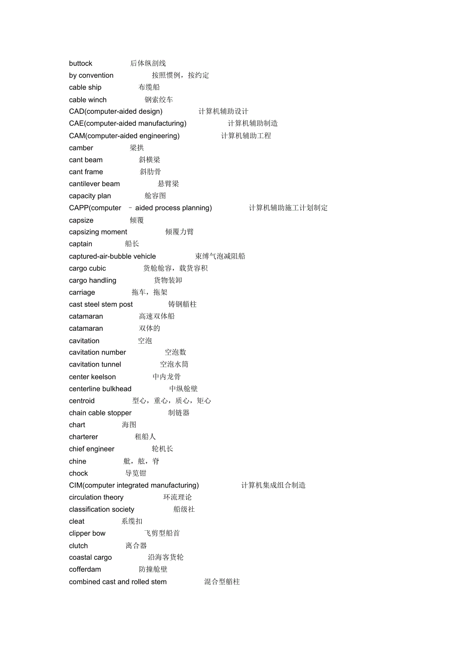 船舶专业英语词汇(按英文字母排序)_第4页