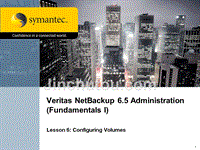 Veritas NetBackup 6.5 Administration (Fundamentals I)