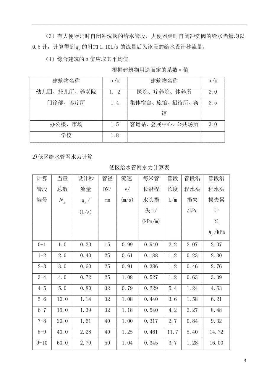 阜新某高中建筑给水排水课程设计_第5页