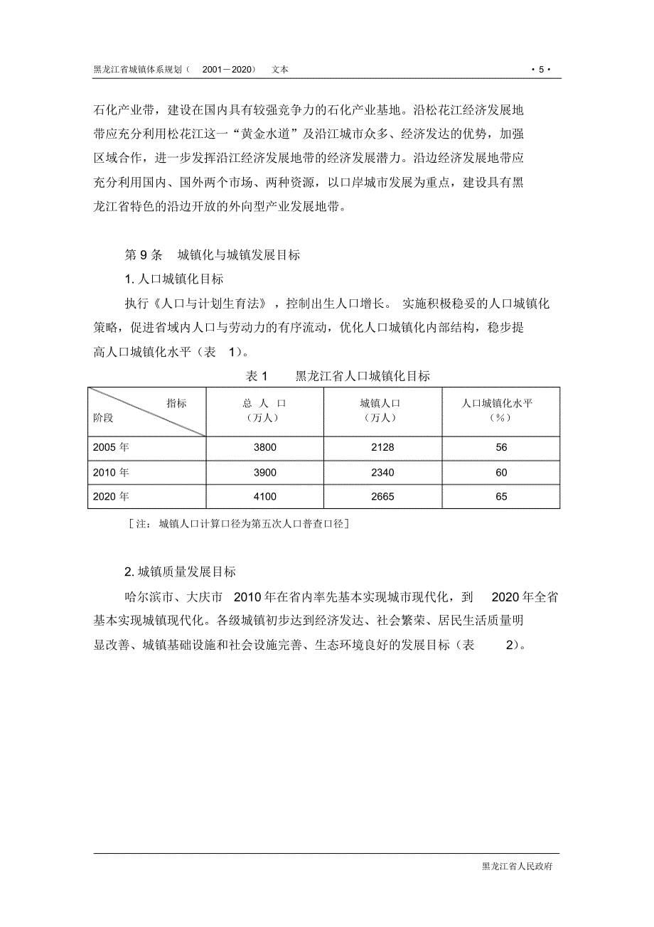 黑龙江省城镇体系规划文本_第5页