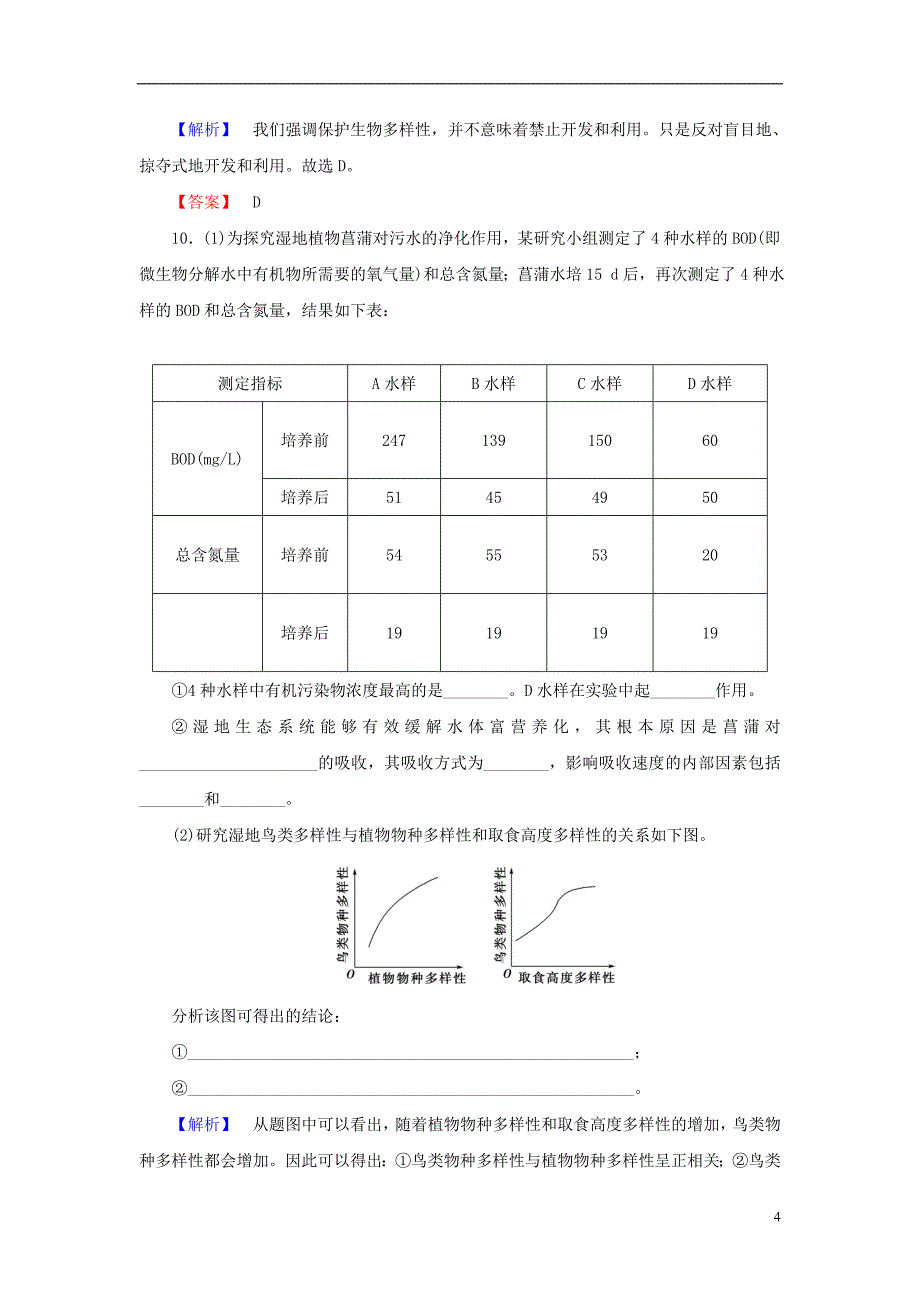 高中生物第2单元 生物群体的稳态与调节生态环境的保护 第1节、第2节 人类活动对环境的影响、环境保护与可持续发展学业分层测评_第4页