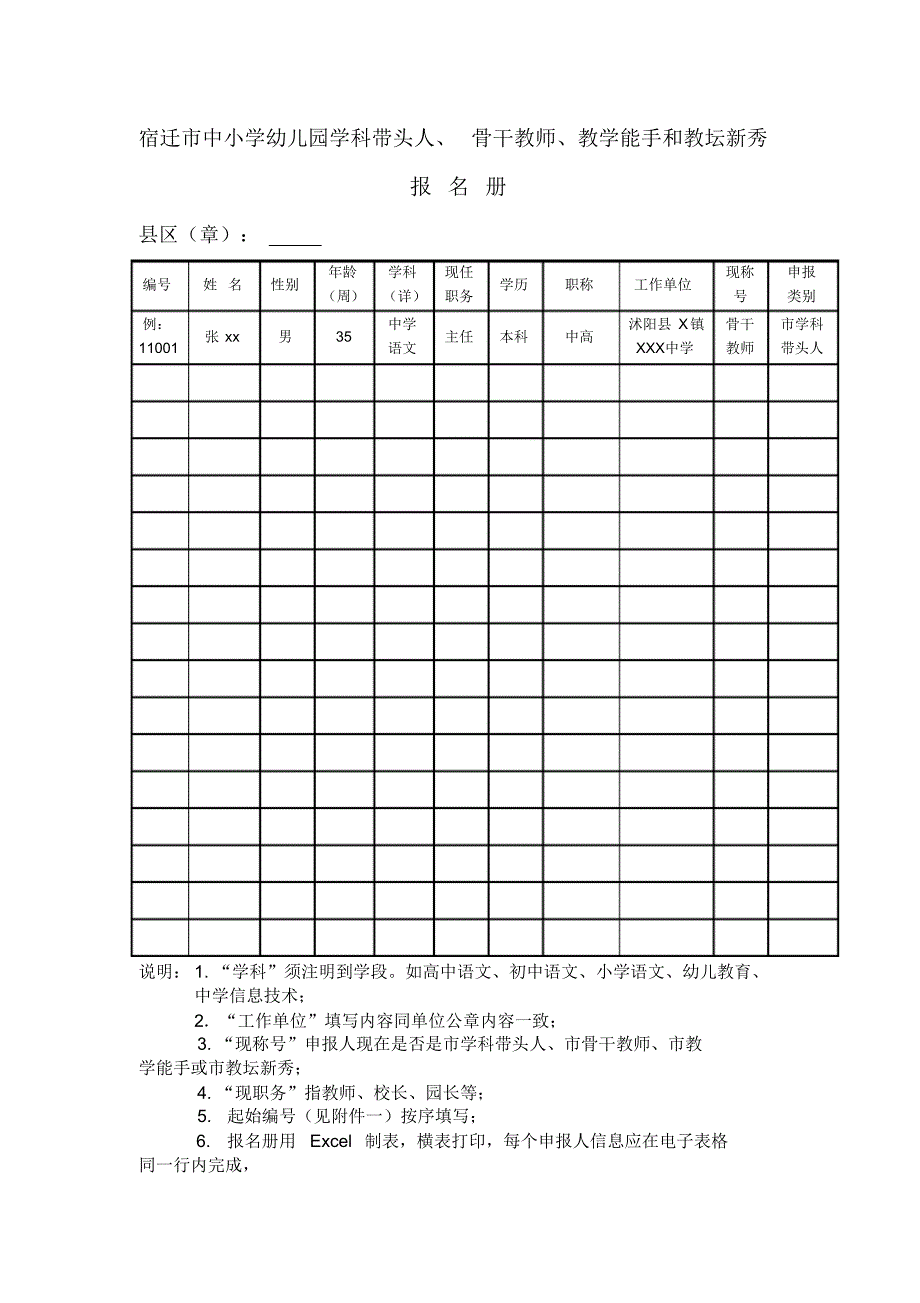 长庄小学学科带头人表格_第1页