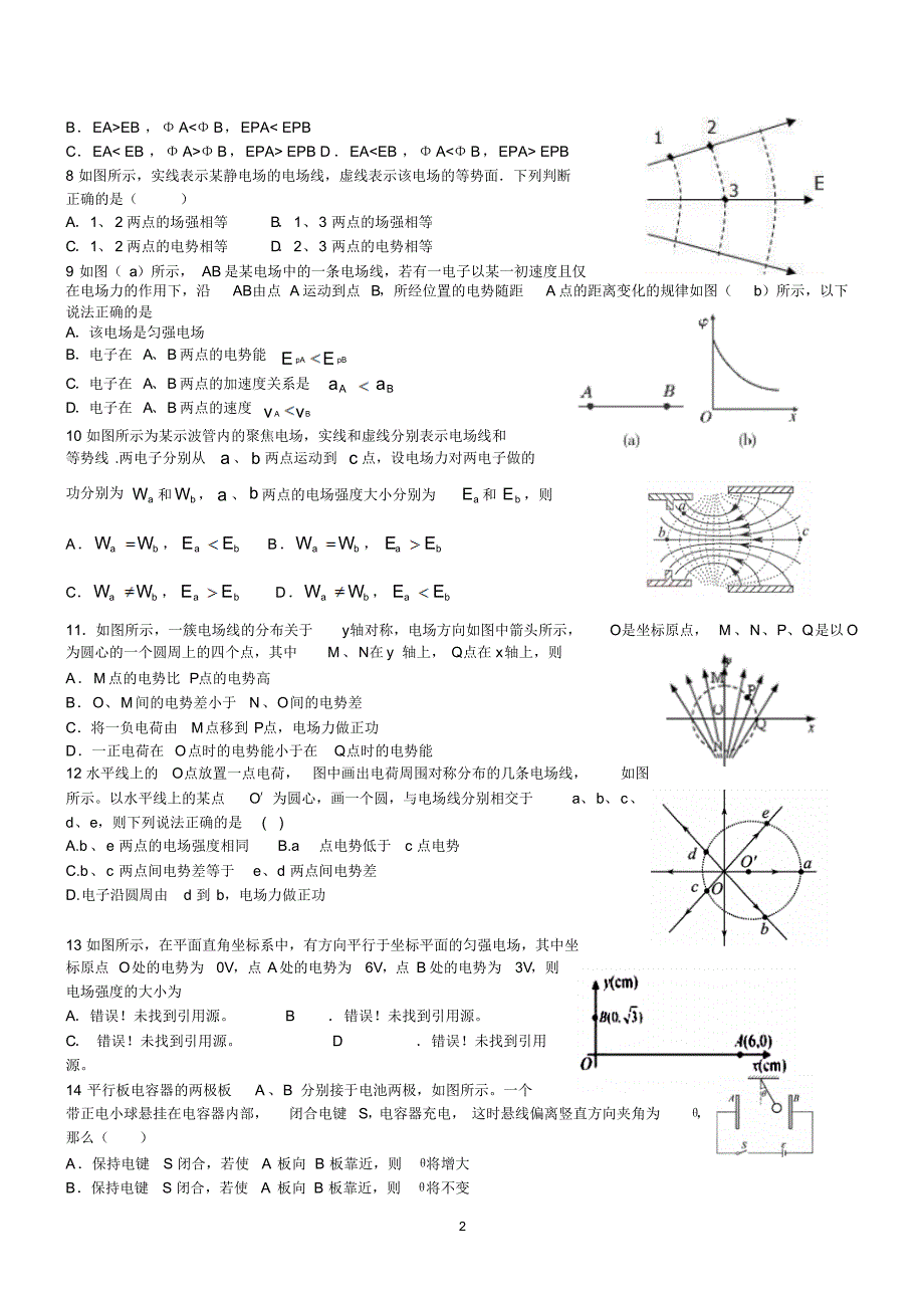 高二电场好题总结练习_第2页