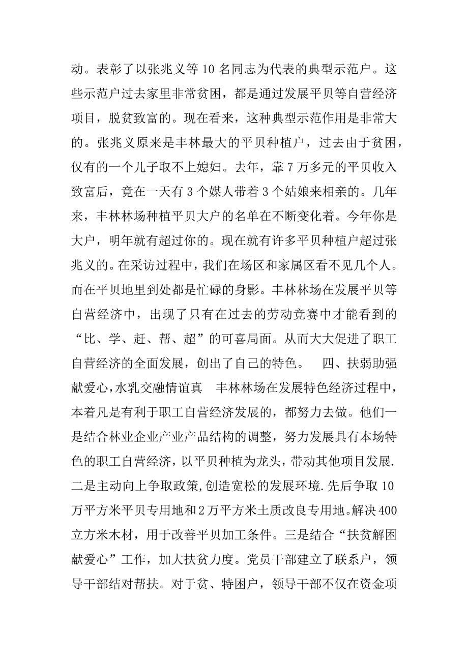 关于丰林林场发展特色经济促进文明建设情况的调查.doc_第5页