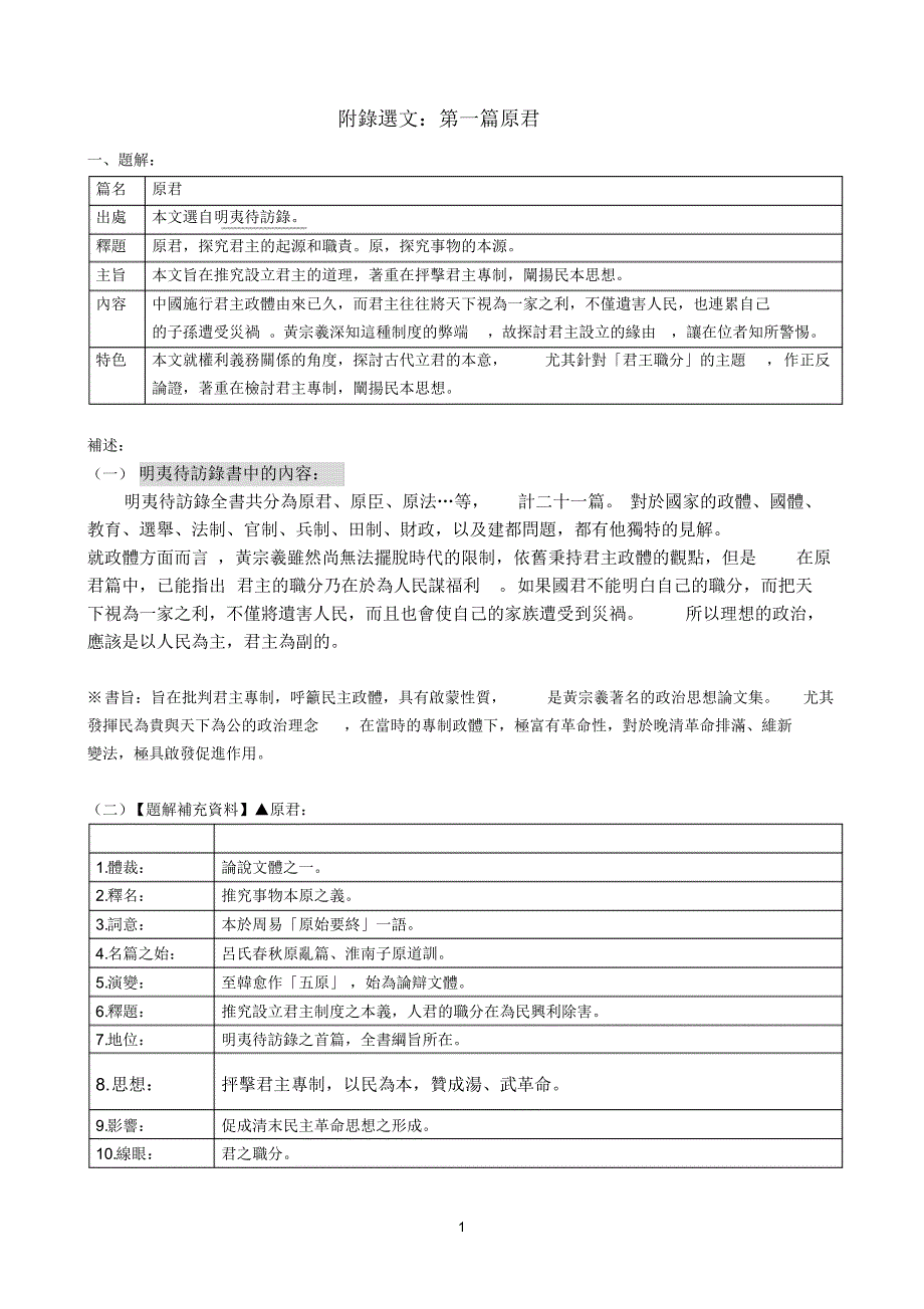 附录选文：第一篇原君_第1页