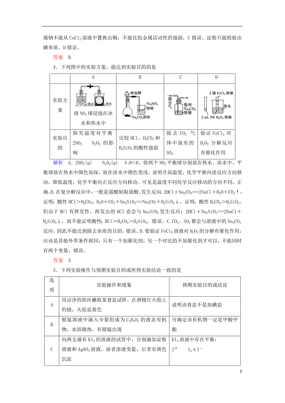 高考化学大二轮复习 第1部分 知识整合 化学实验 第14讲 化学实验的设计与评价_第2页