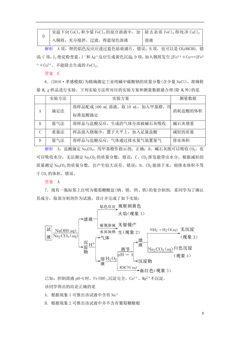 高考化学大二轮复习 第1部分 知识整合 化学实验 第14讲 化学实验的设计与评价_第3页