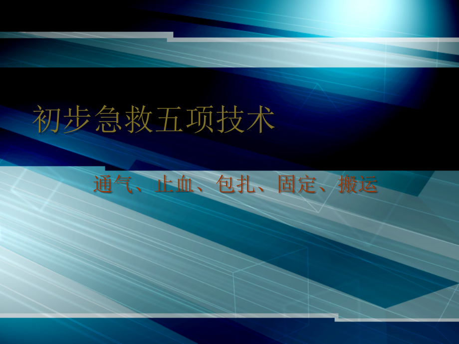 初步急救五项技术ppt课件_第1页