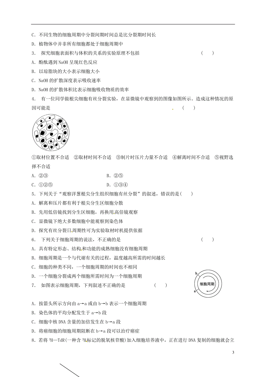 高三生物 细胞增殖复习学案_第3页