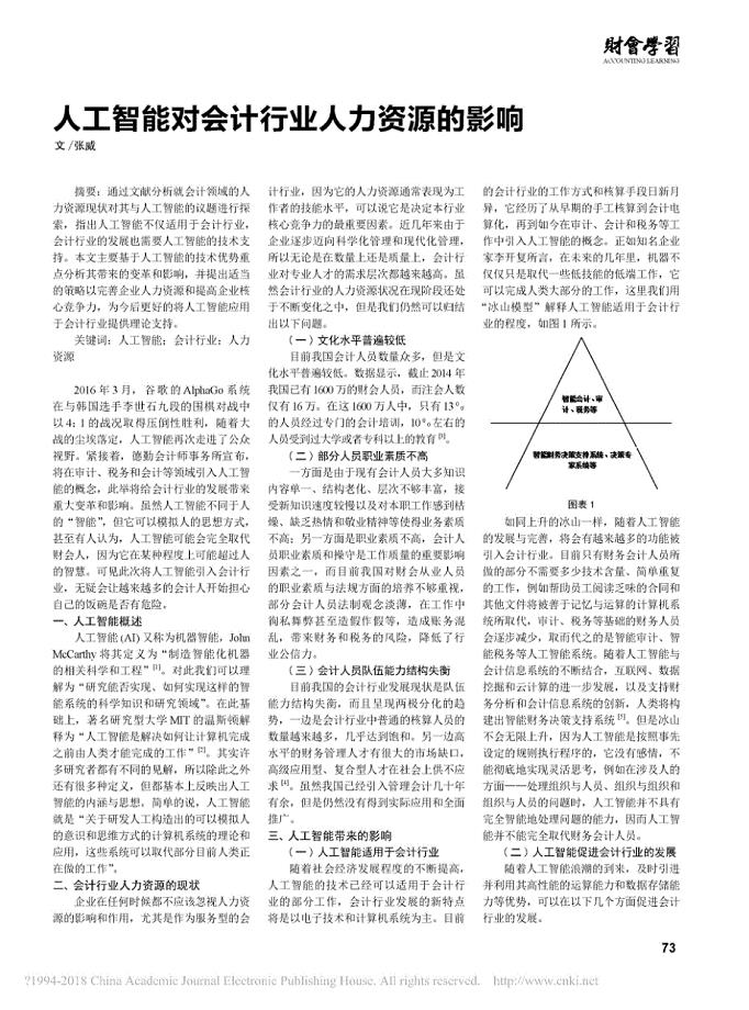 人工智能对会计行业人力资源的影响_张威