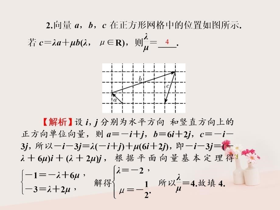2019年高考数学一轮总复习 专题25 平面向量的基本定理和向量的坐标运算课件 文_第5页