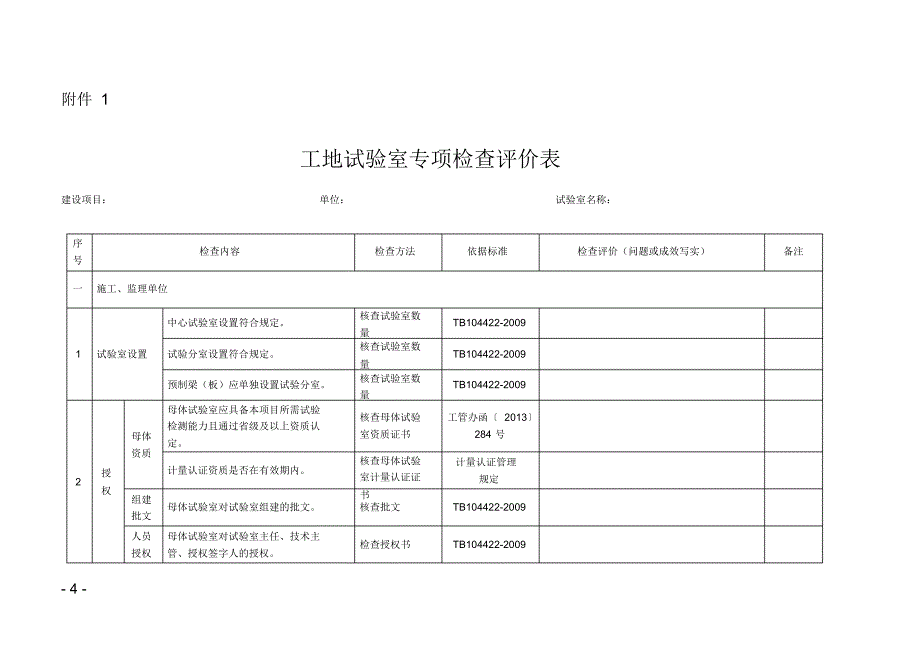 上海质监站试验室拌合站检查表_第1页